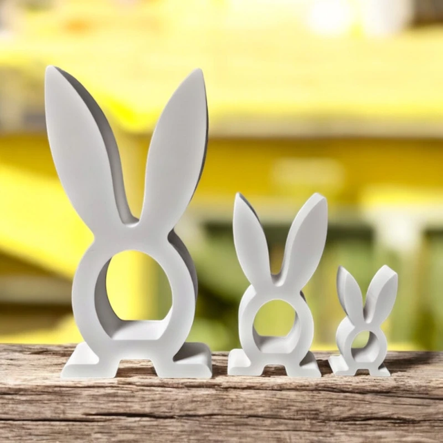 Hasenbande Mümmelbande Deko 3er Set Weiß