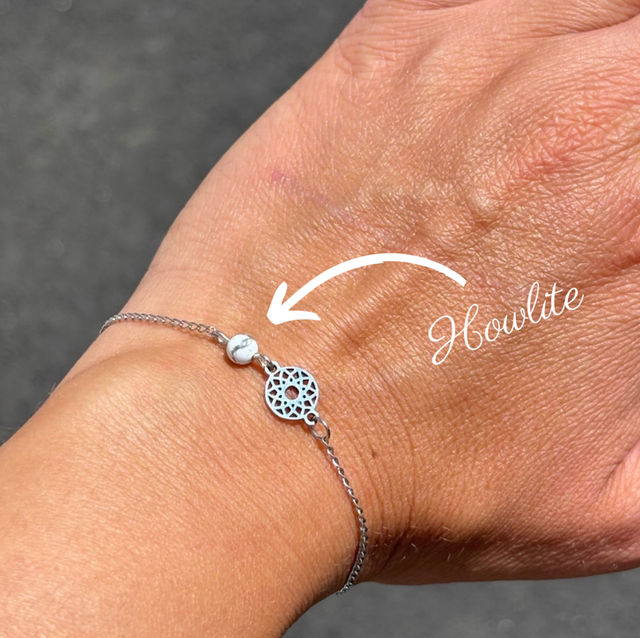 Bracelet acier inoxydable Howlite