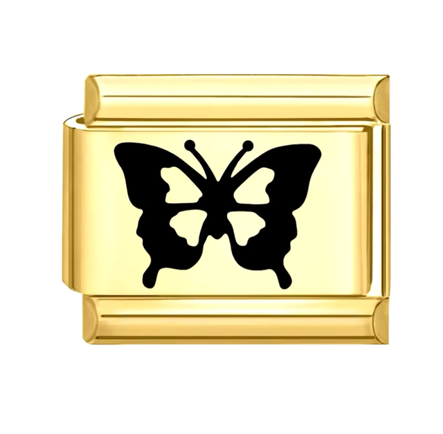 Charm Mariposa Negra Dorado 