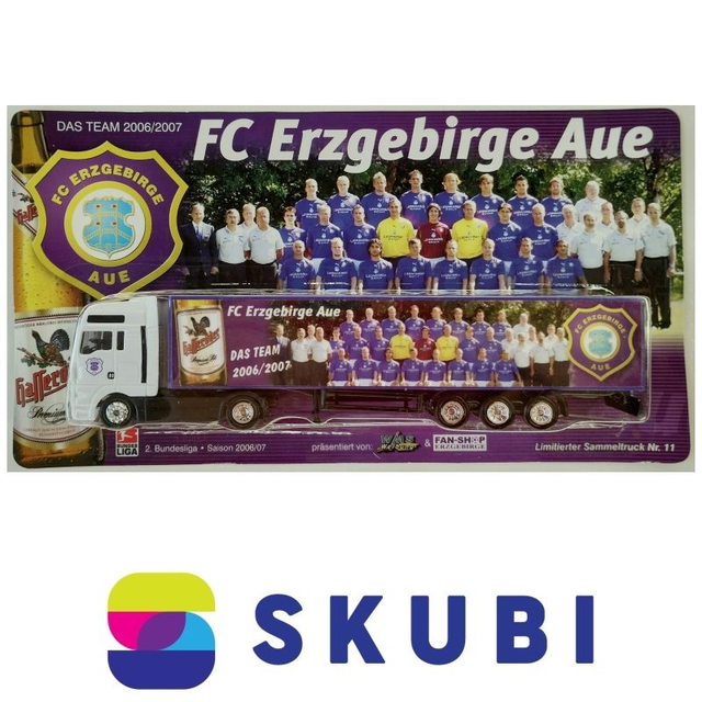Reklamní kamion s návěsem MAN - FC Erzgebirge Aue - Das Team 2006/2007 - model 1:87 H0
