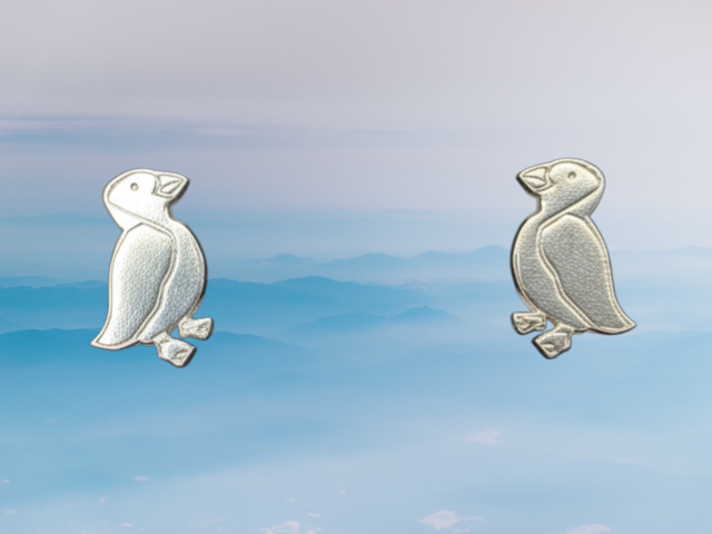 Puffin Sterling Silver Stud Earrings 