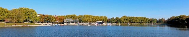 Aasee-Panorama mit Booten