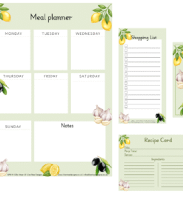 Meal Planner Recipe Set – SS02