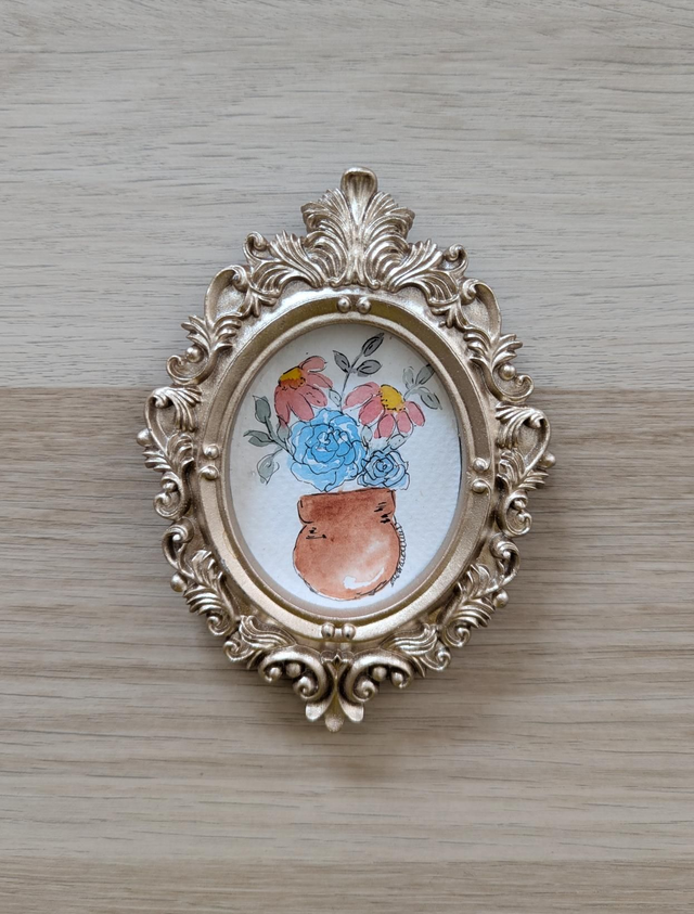 Mini gribouillis - fleurs en vase