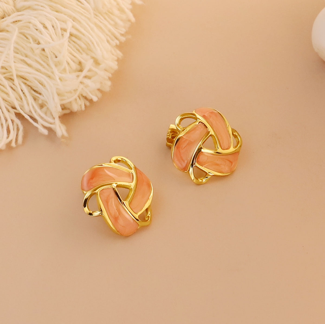 Boucles d’oreilles TORSADE | Rose en acier inoxydable 