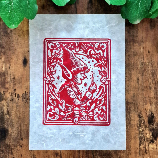 Linogravure - Le Lutin Grelot