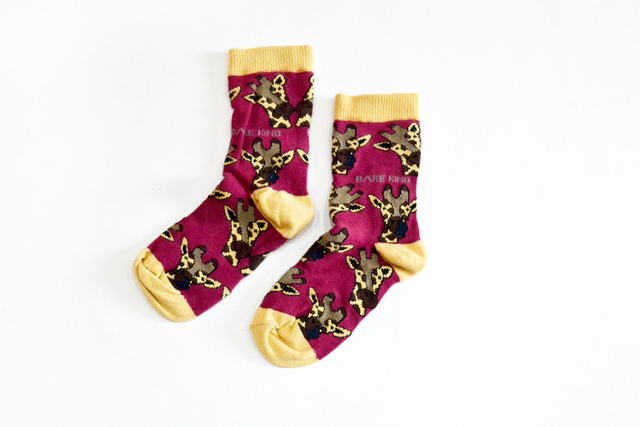 'Save the Giraffes' Bamboo Socks, Bare Kind - kids
