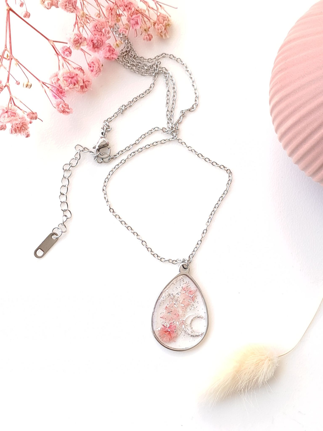 Collier Lune rose
