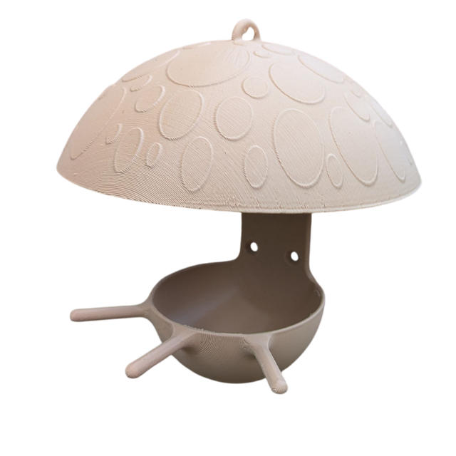Mangeoire à oiseaux de la nature à suspendre ou murale en forme de champignon