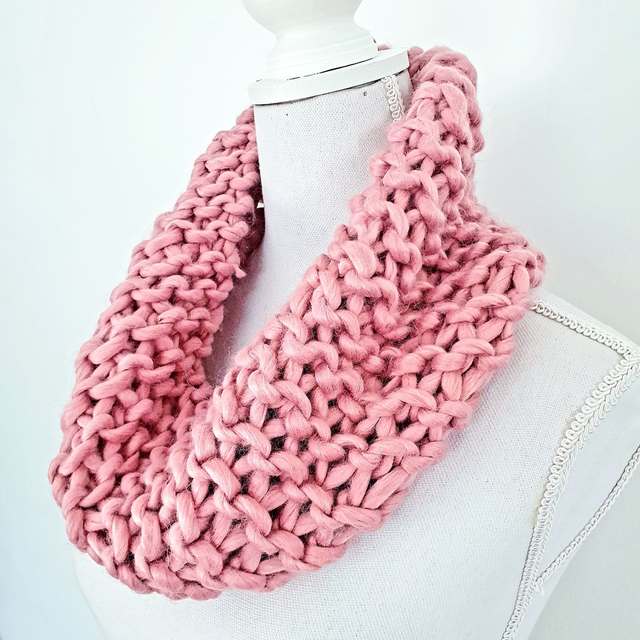 Colsjaal grofgebreid - oudroze