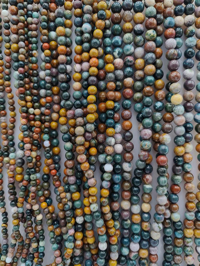 Jaspe orbiculaire - Perles polies
