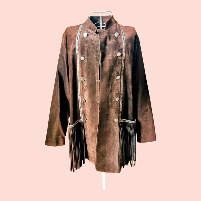 Veste daim franges vintage