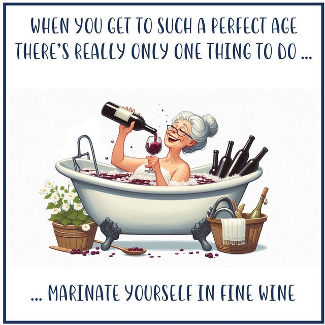 103 - GIGGLE CARD AW - MARINATE WINE LADY