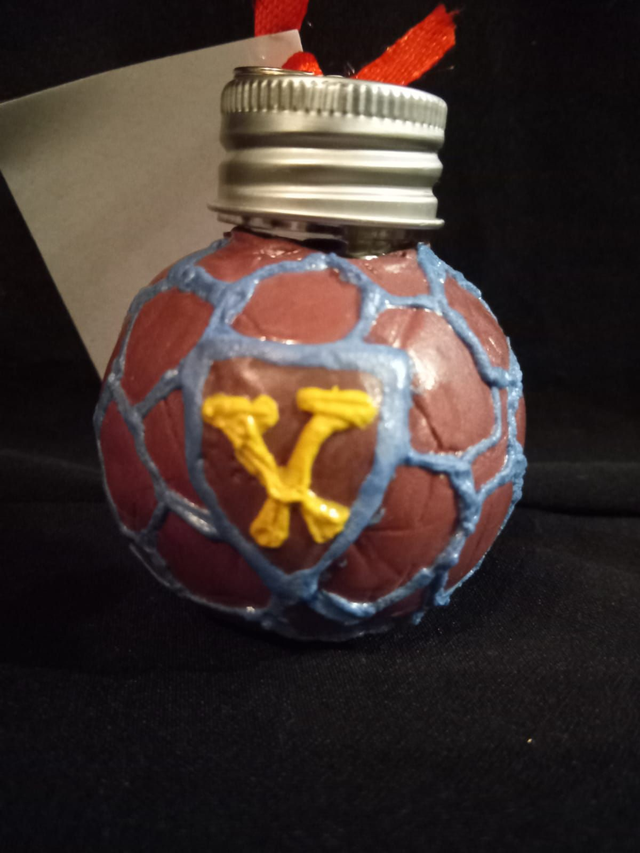 West Ham Theme Custom Decorated &amp; Designed On 50ml Re-Fill Bauble (5)