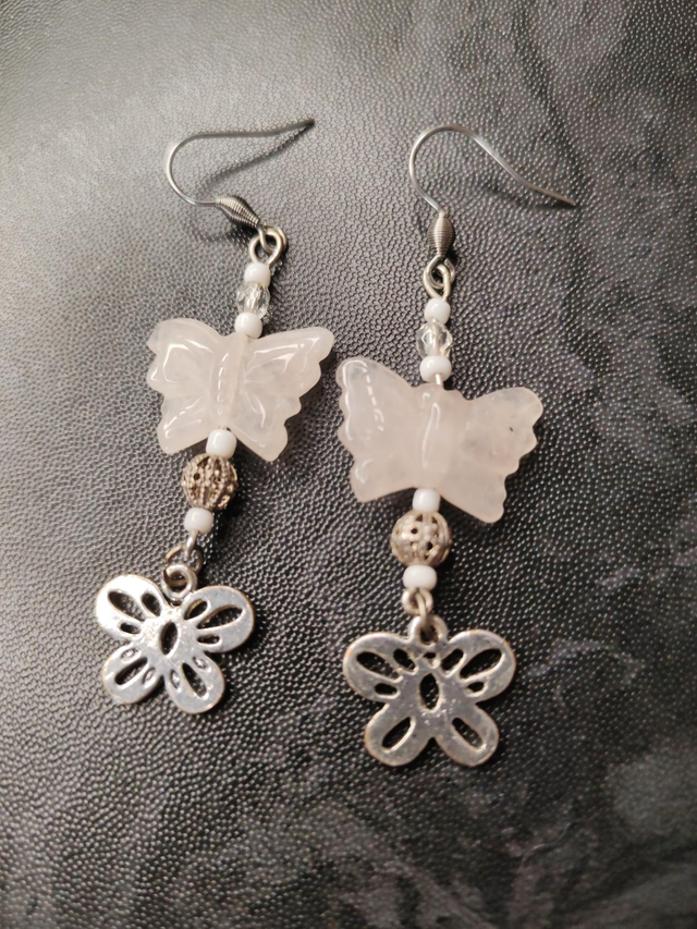 Boucles d'oreilles Quartz rose