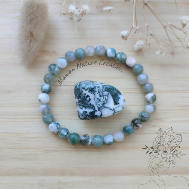 Bracelet Gaïa en Agate Arbre