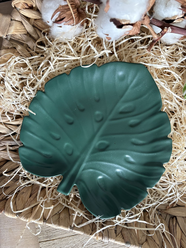 Plateau en jesmonite : Feuille de Monstera