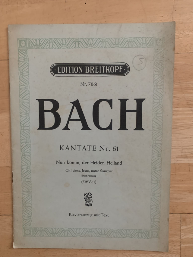 Bach Kanate 61 nr 7061 Edition Breitkopf