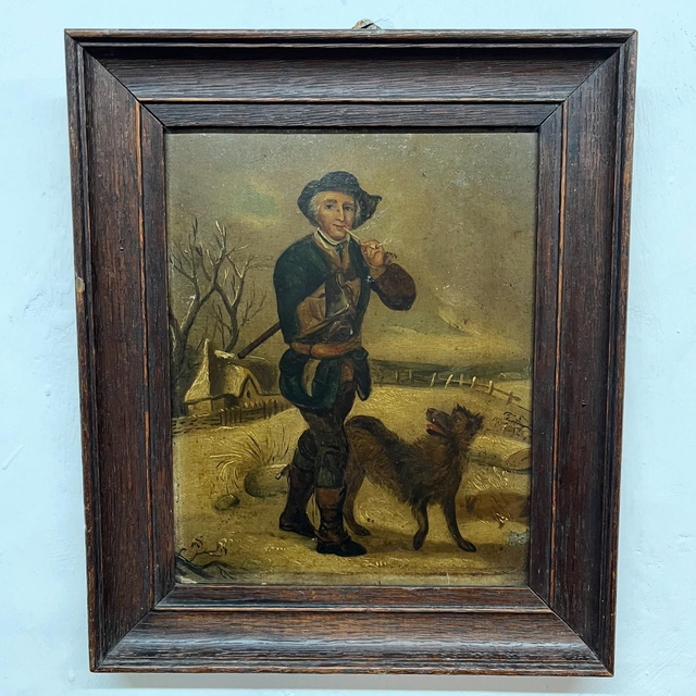 A Naive Oil Painting Of “The Woodman” Inspired  By Thomas Barker Of Bath’s Original Work From Around 1790
