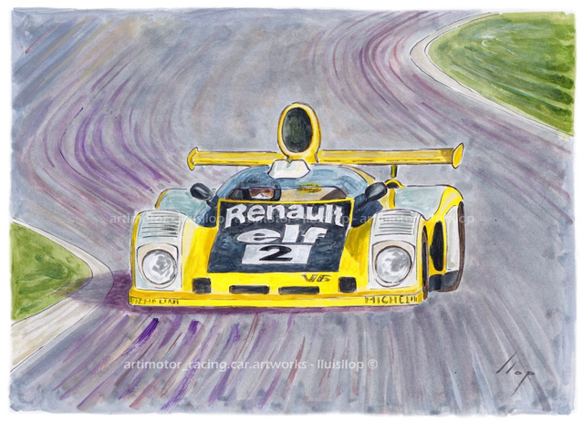 Artimotor onpaper acrílicos 23x31 - 1978 Le Mans 1º Pironi-Jaussaud (Alpine A442)