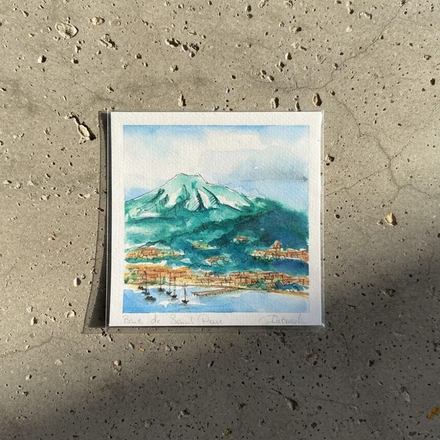 Aquarelle mini - La Baie de St Pierre