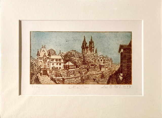 Radierung / Etching "Meißen"