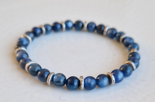 Bracelet KYANITE + argent 6mm