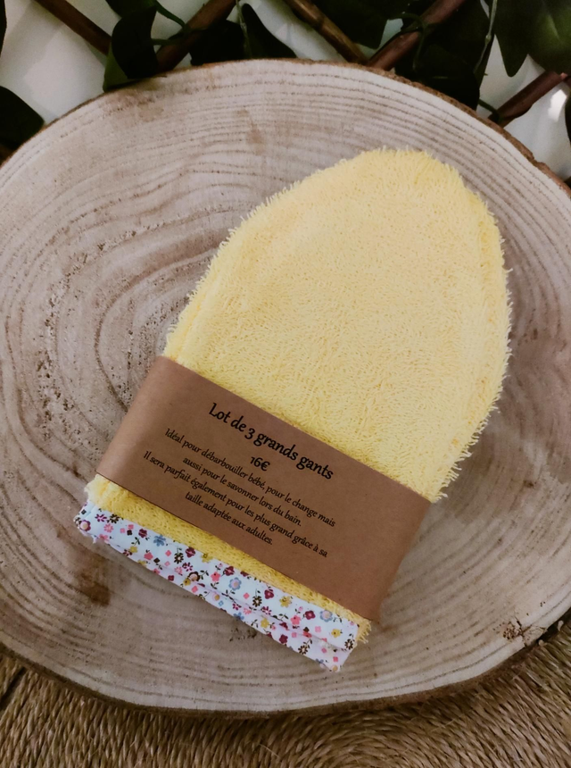 Lot de 3 gants jaune 