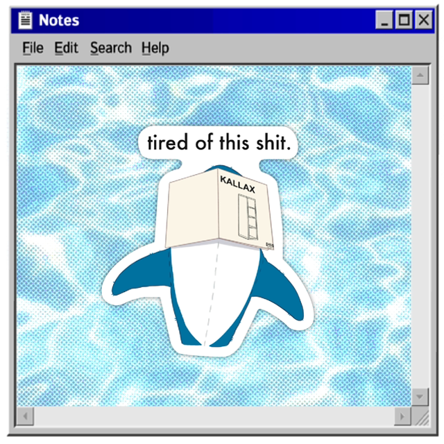 shark « tired of this shit » matte vinyl sticker