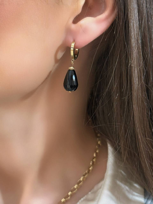 ✨ Onyx Hoop Earrings