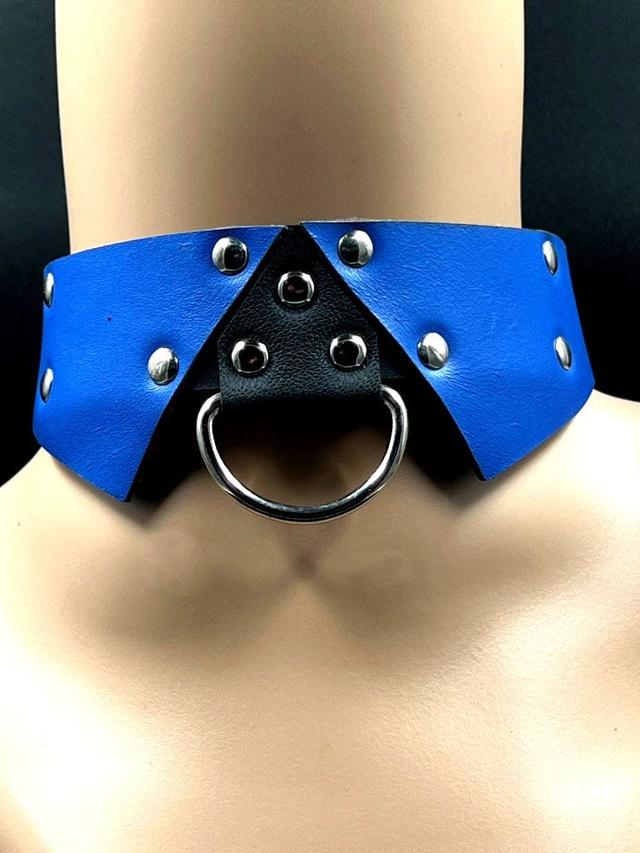 Boord-collar van echt leer in een sierlijke uitvoering in verschillende kleuren.