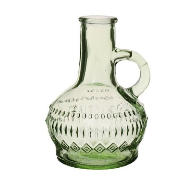Gekleurd glazen flesje, vaasje, Lille Soft Green 