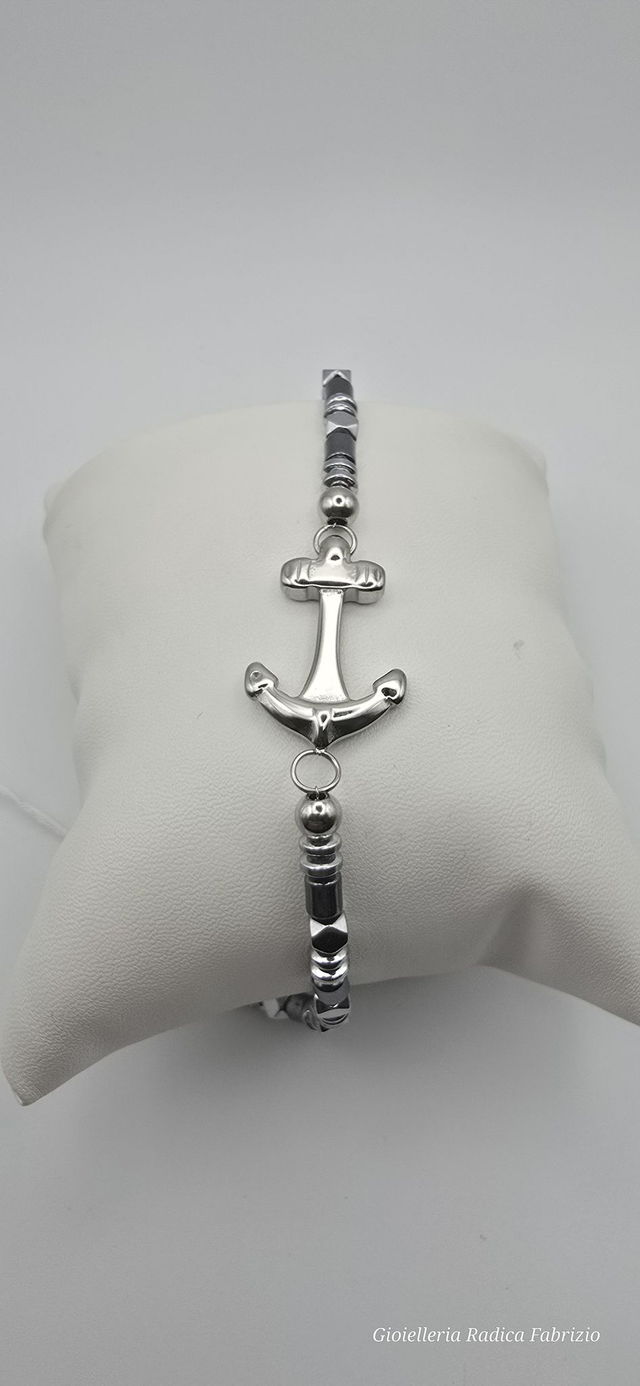 pareure bracciale e collana da uomo in acciaio "aqua uomo". 