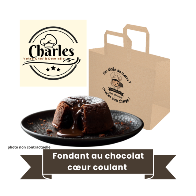 Fondant au chocolat cœur coulant – Plat pour 1 personne.