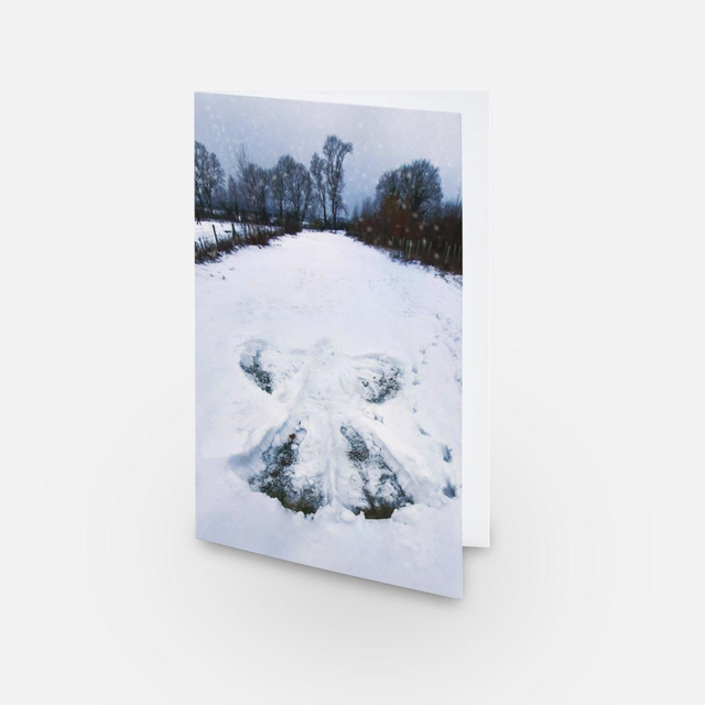 Snow Angel Christmas greeting card 
