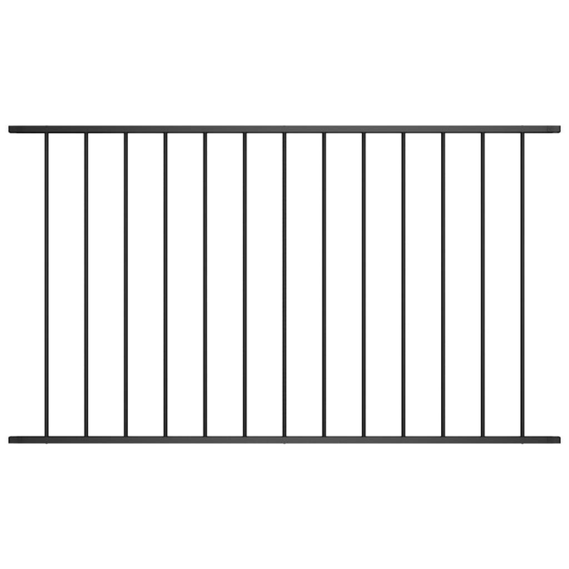 Panneau de clôture Acier enduit de poudre 1,7x1,25 m Noir