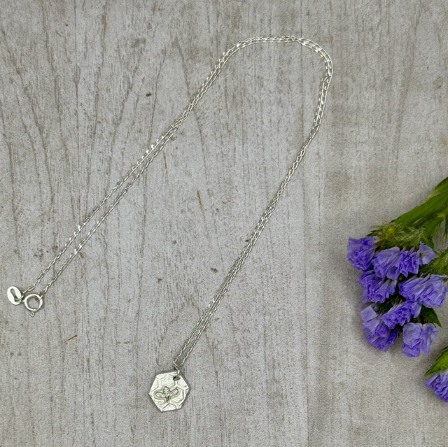 Silver Manchester Worker Bee Necklace 