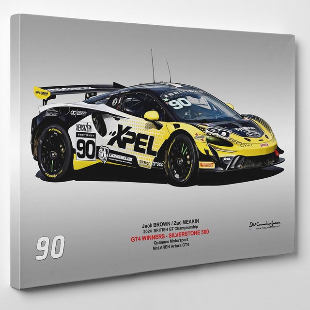C240410 McLaren Artura GT4 British GT 24 OptimumMotorsport #90 Silverstone 500 GT4 Winners L/E