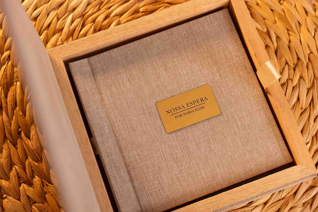 Álbum Capa de Tecido com plaquinha :: Tamanho 15x15