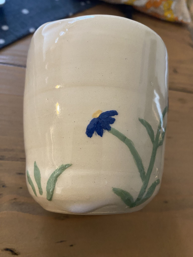 Reusable To Go Cup 'Blue Flowers'