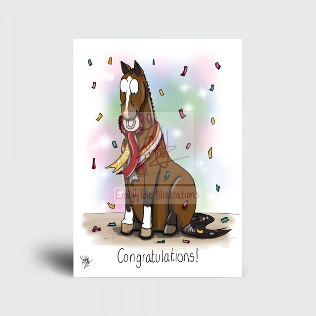 "Congratulations" Greeting Card (Horse)