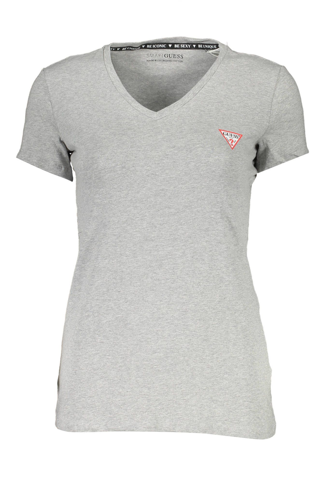 GUESS JEANS T-SHIRT MANICHE CORTE DONNA GRIGIO