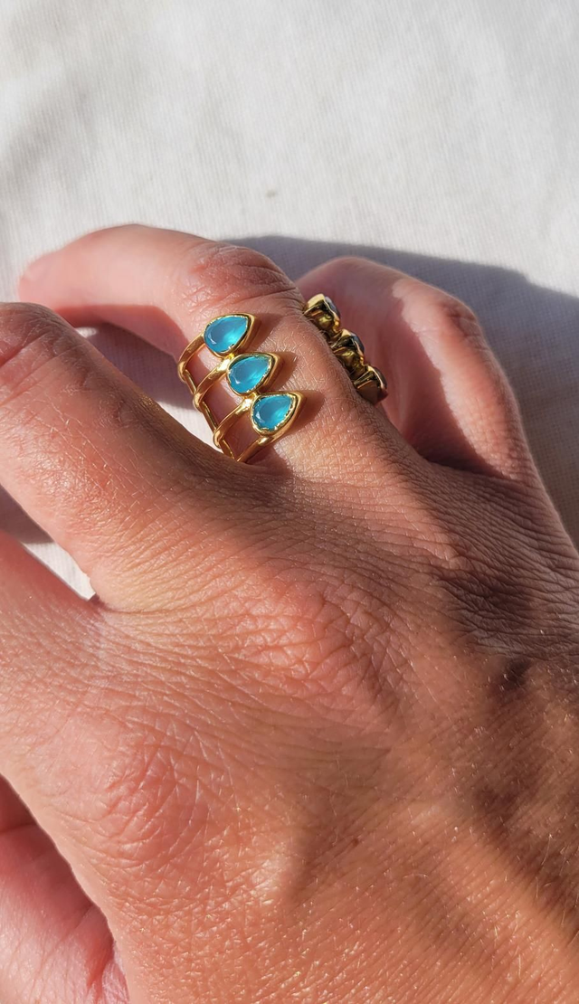 Bague DELLY calcedoine aqua