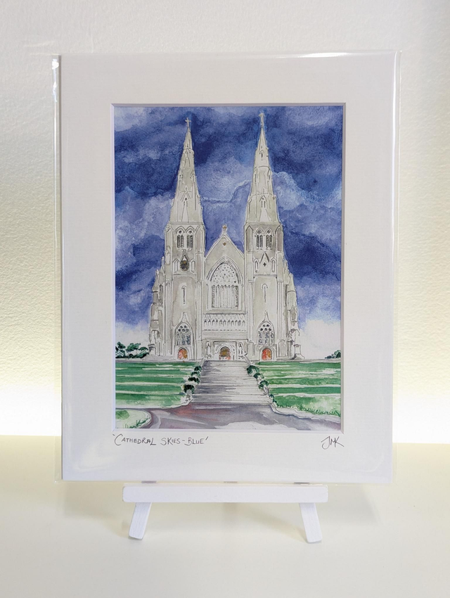 Cathedral Skies, Blue - Art print by Joan McKeever