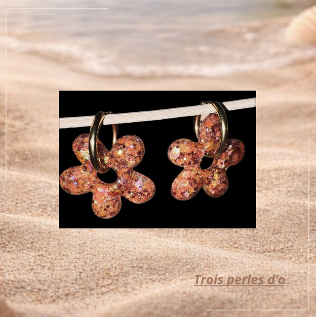 Boucles d’oreilles résine uv Romy 