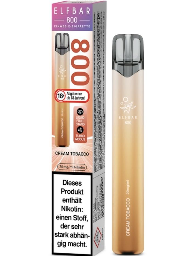 ELFBAR 800 Einweg E-Zigarette – Cream Tobacco | 20 mg