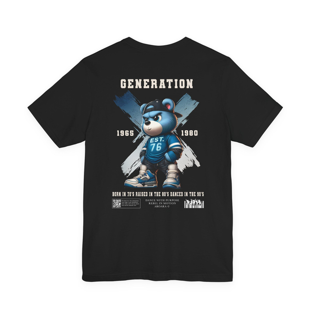 Generation X Blue Teddy Bear Back Print T-Shirt – Custom EST. Date