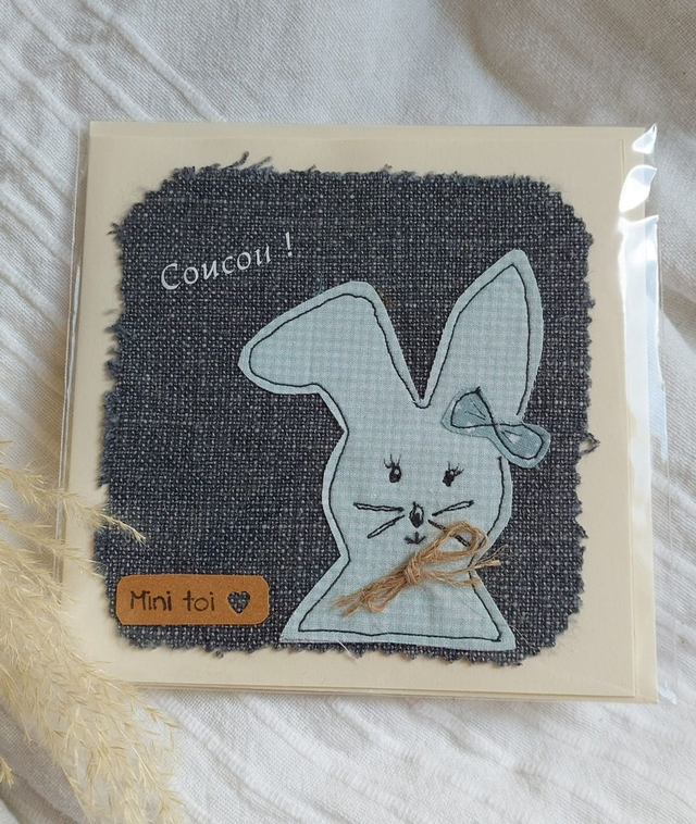 carte en tissu "Coucou"