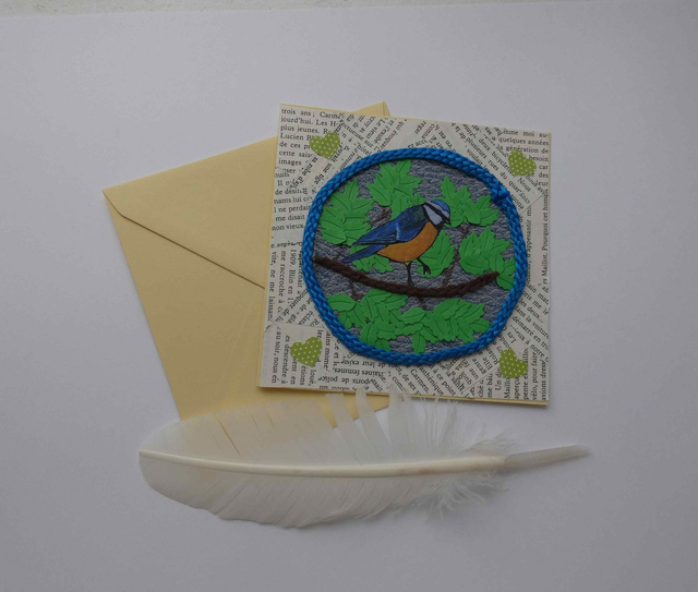 La carte artisanale de la mésange bleue