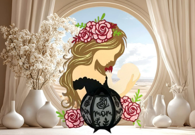 Lanterne Maman avec bébé